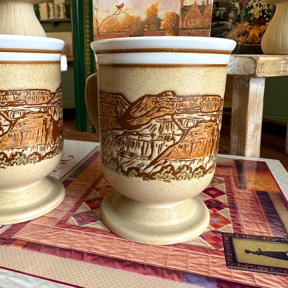 Rustic Grand Canyon embossed mug set of 2 - Picture 2 of 16